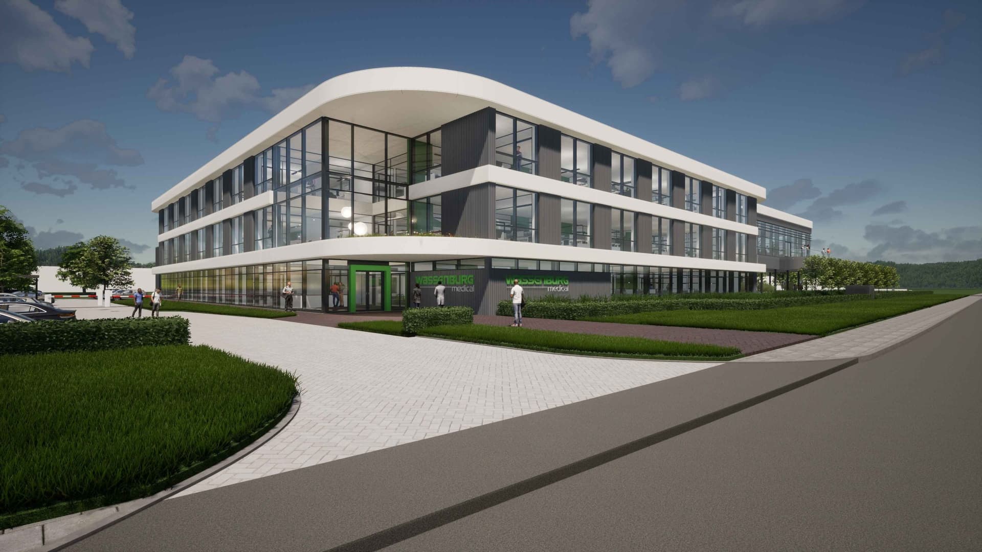 Architectural render of a future-proof commercial building by Aan de Stegge Twello.