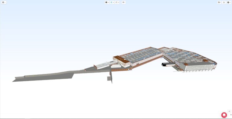 3D visualisation bt Catenda Hub of a big warehouse