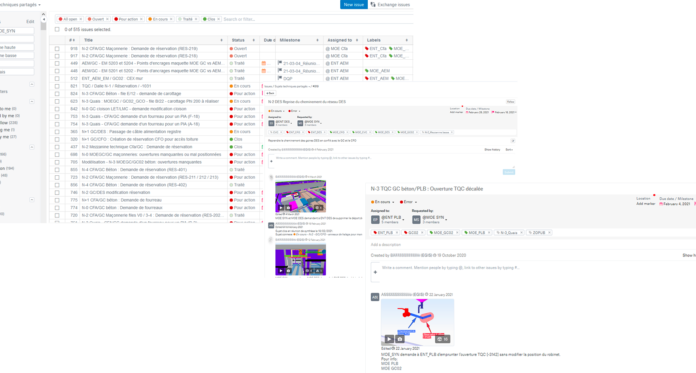 Screenshot of issues marked in Catenda Hub