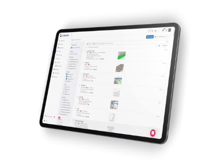Catenda Hub being displayed on a tablet