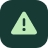 warning sign triangle icon in green Catenda colors