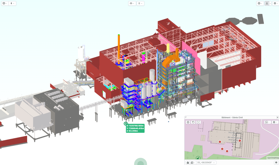 Federated BIM model of the Taden UVE renovation project in Catenda Hub