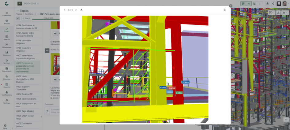 An example of a topic in the Taden project in Catenda Hub