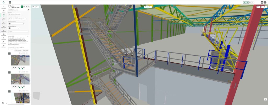 Catenda Hub issue tracking for a structural staircase model.